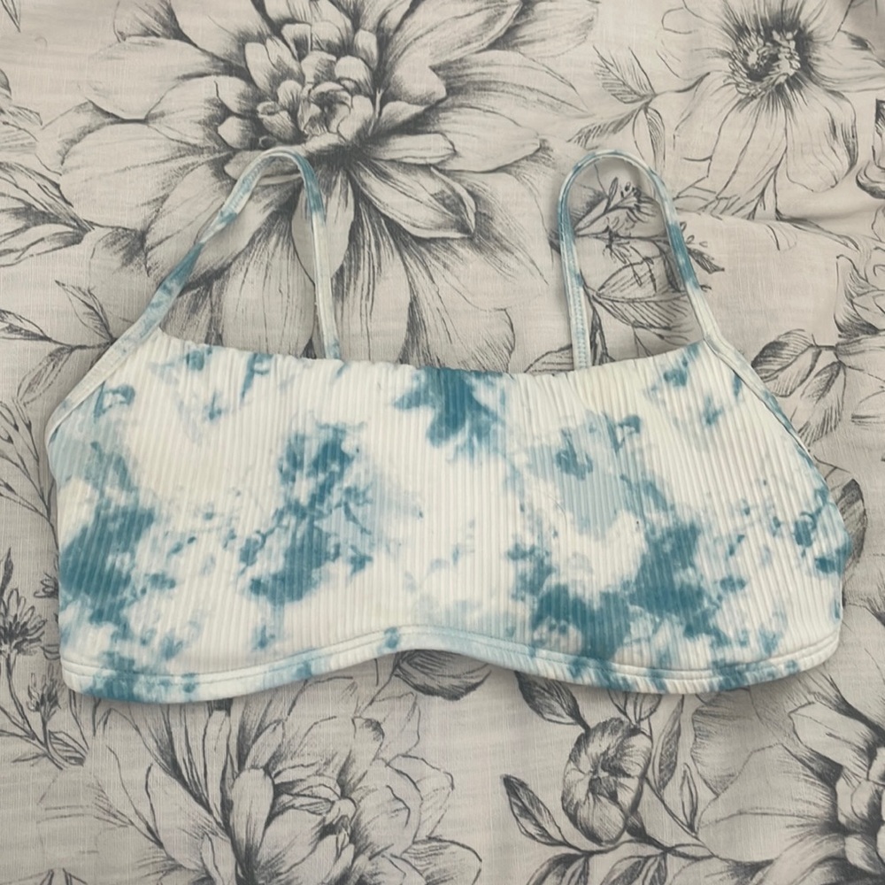 Blue+white hollister swim top
